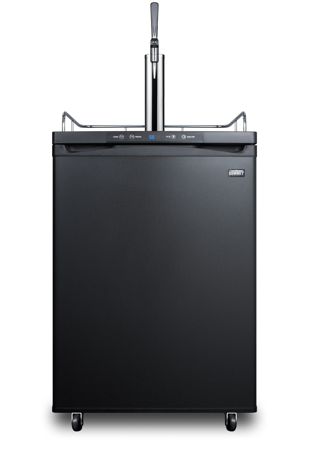 Nitro coffee dispenser in black, with a complete stainless steel stout style tap kit and nitrogen tank included